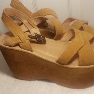 Kork Ease Platform Wedge Sandals Sz 7